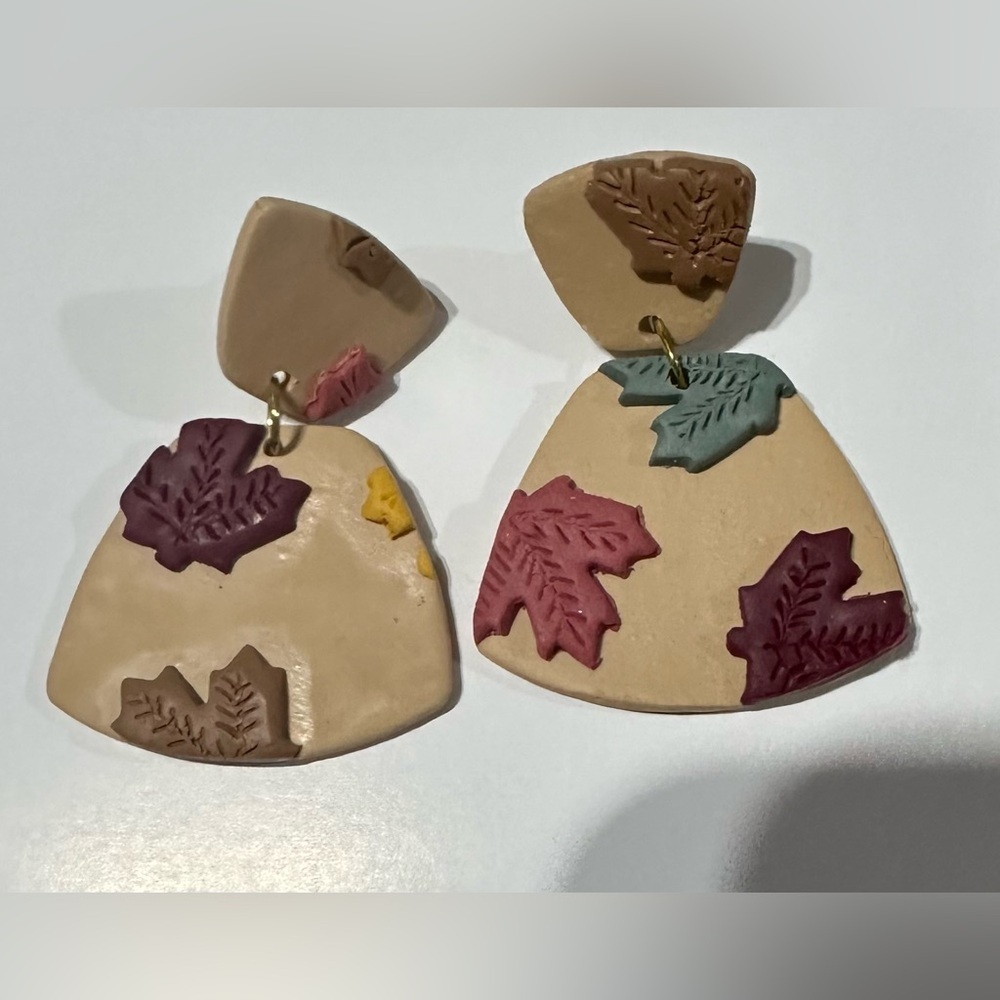 Fall clay earrings - Picture 1 of 2